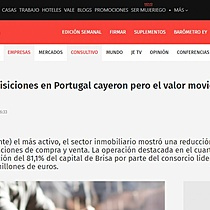 Fuses e aquisies em Portugal caram mas valor movimentado aumentou 5% em 2020